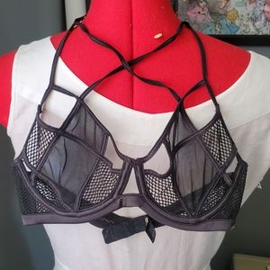 Retired mesh cutout strappy lingerie set